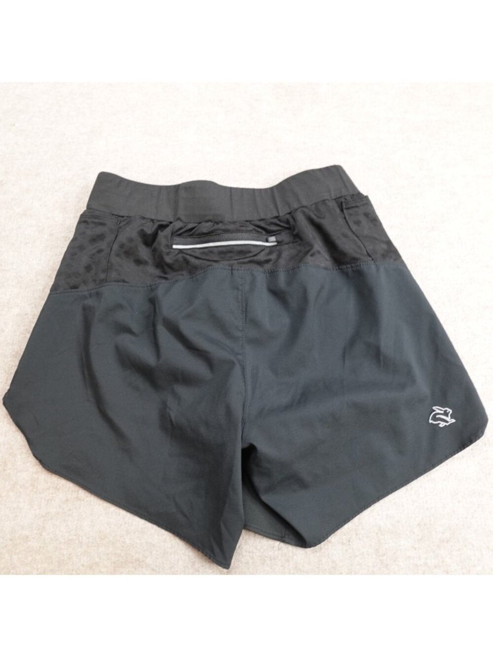 Rabbit Womens Shorts Small Black Running Drawstring Back Pocket